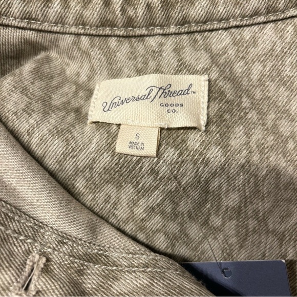 *NWT* Universal Thread Brown and Tan Denim Leopard Mini Shirt Dress, Size Small - Picture 12 of 14